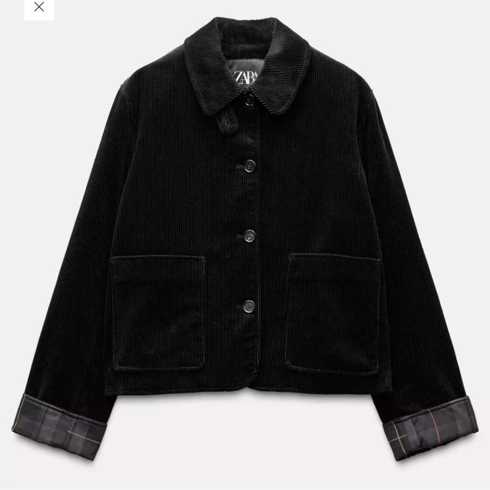 NWT Zara Women's Black Corduroy  Jacket